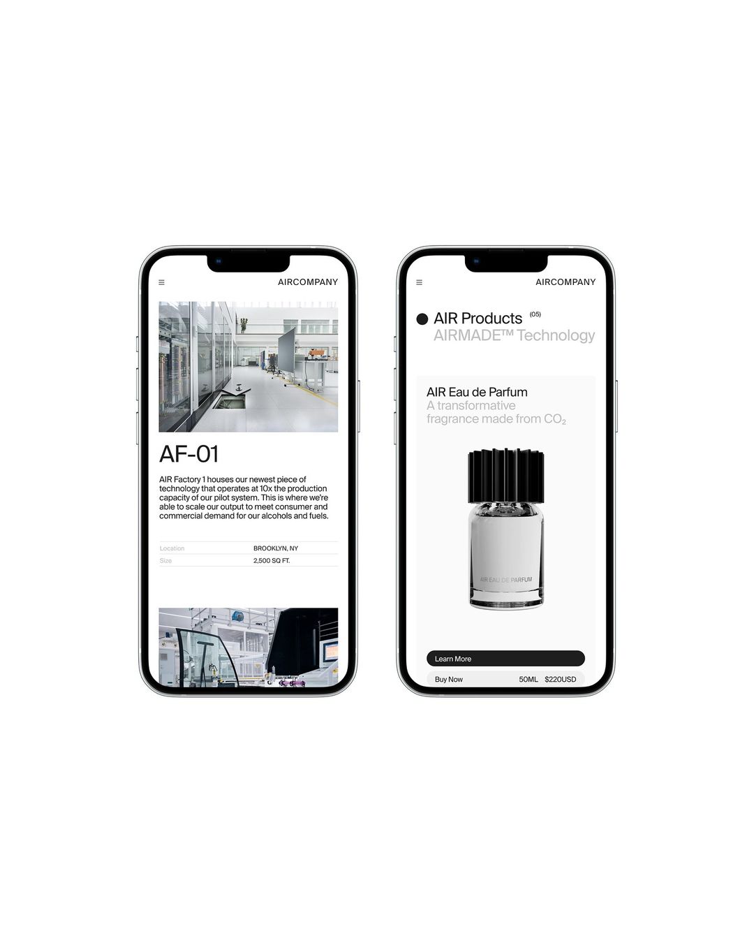 Website design and branding for The Air Company by Cullinan Software, featuring a clean, modern aesthetic and strong visual identity. 02